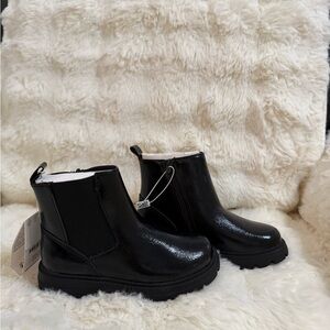 Zara Black Patent Chelsea Baby Boots